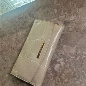 Brahmin Cream Crocodile Embossed Wallet